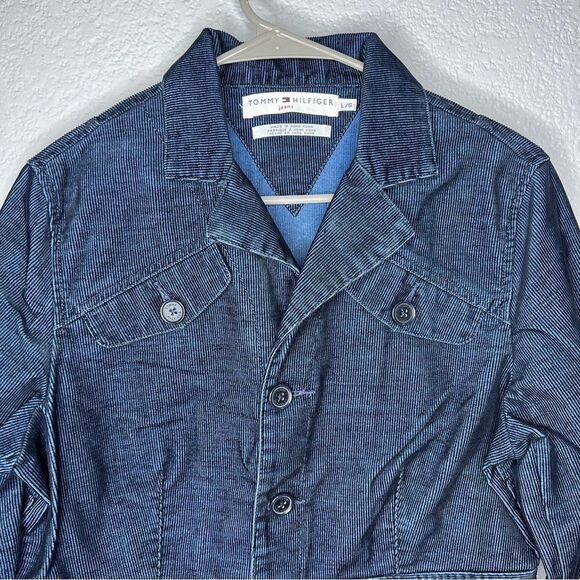 Tommy Hilfiger Jeans Navy Blue Corduroy Women’s Blazer Jacket Sz Large - Picture 4 of 10